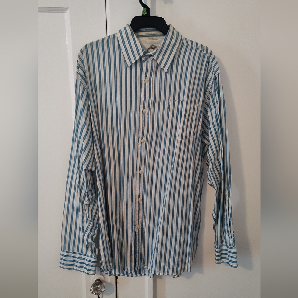 Vintage Wrangler Blue Striped Men's Shirt